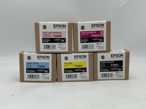 Epson Stylus Pro 3880 Ink 5 Pack - T5801 T5805 T580A T580B T5804 Exp. 3/15-3/16 - 第 1/7 張圖片