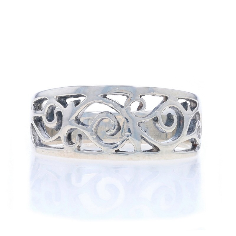 Sterling Silver Scrollwork Statement Band - 925 R… - image 1