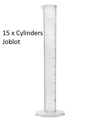 15 x 100ml Kunststoff Messzylinder - Wissenschaftliche Laborwerkzeuge EISCO MwSt. im RESTPOSTEN