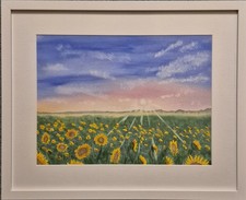 Aquarellbild "Sommer" Handgemalt