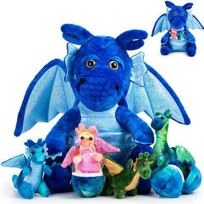 #ad #ad 7 Pcs Dragon Family Plush Toys Gift Set 15.75#x27;#x27; Large Mommy Dragon Stuffed An... $65.33