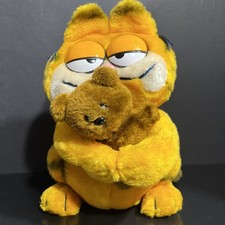 Vintage 1981 Dakin Garfield Holding Pooky Teddy Bear Plush