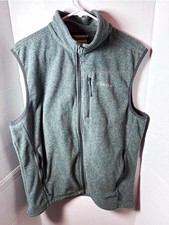 Columbia Men  s Gray Full Zip Fleece Vest w/ Pockets Stand-Up Collar Size L