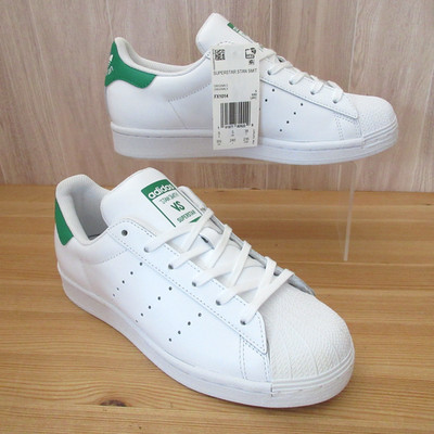 Adidas Stan Smith VS Superstar Mens 5.5 White Leather Sneakers SuperStan Green