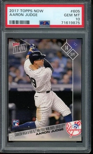 2017 Topps Now #605 Aaron Judge PSA 10 Gem Mint RC Rookie Card 71619864