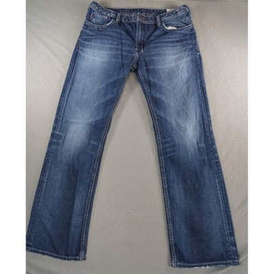 Buffalo David Bitton Mens Driven Basic Straight Jeans 36x34 Dark Wash Blue