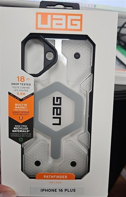 UAG iPhone 16 Plus Case 6.7'' Pathfinder Clear - Rugged Shockproof Anti-Slip, Ice