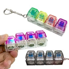 LED Keyboard Keychain Fidget Clicker Mechanical Switch Toy Stress Relief Gift