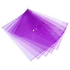 12 Pack File Folder Clear A4 Files Envelope Plastic Document Pockets Purple