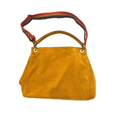 Mark & Graham Suede Tote Bag with Striped Shoulder Strap Handbag Purse