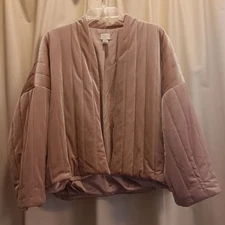 A New Day Women's Quilted Jacket -Rose Pink Plus. Size Med-Large OSFM