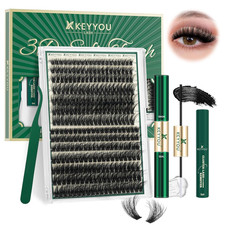 KEYYOU lash Clusters Kit 3D Effect Eyelash Clusters Kit 280pcs 80D100D 8-16MIX D