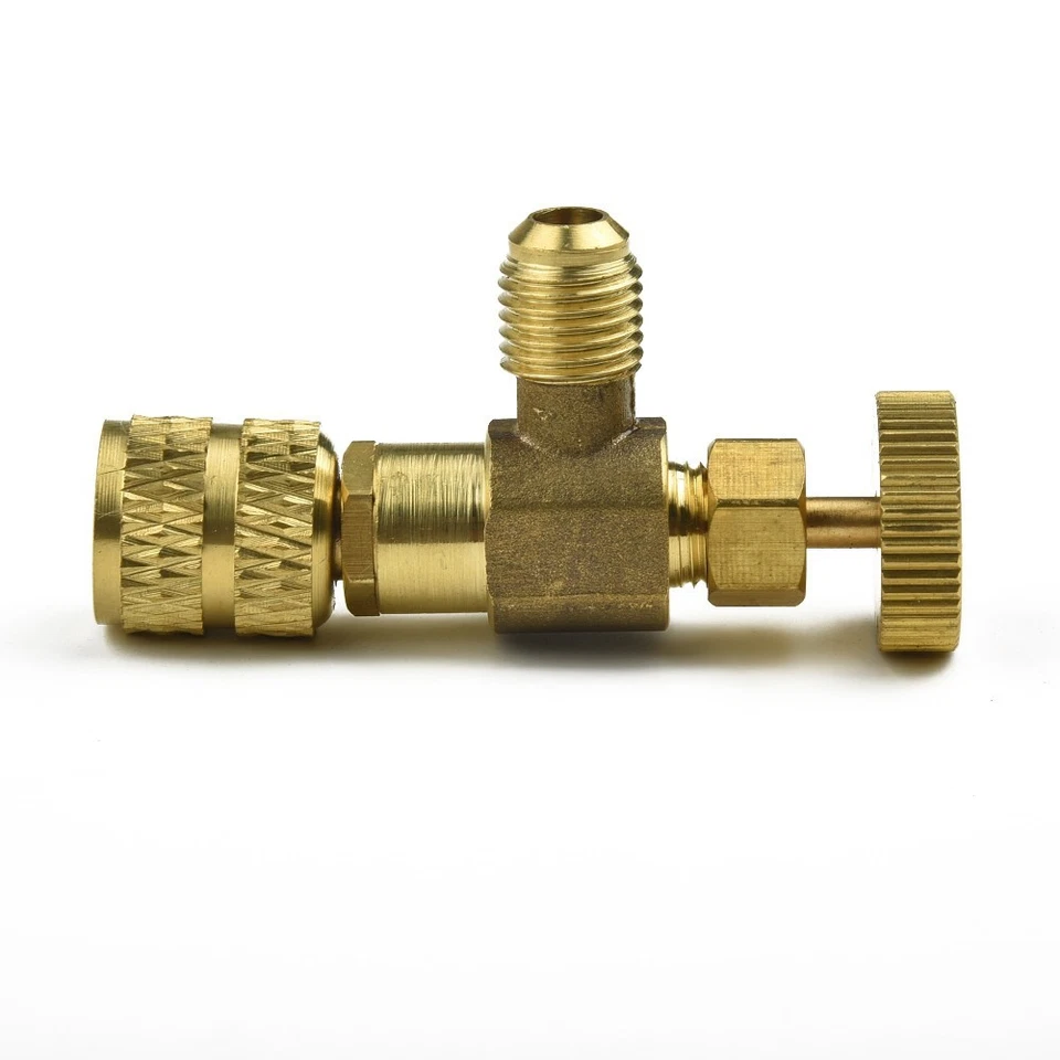 Adapter Flow Control Valve Air Conditioning Copper Alloy For 1/4"-5/16 '' - Image 3 of 4
