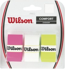 Wilson Pro Overgrip-Comfort 3pk-Assorted-White/Green/Pink White, Green, Pink