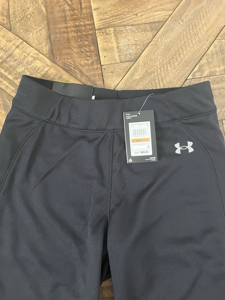 Nuevos pantalones de softbol Under Armour para mujer talla pequeña negros sin cordón de cinturón 074 Foto 2 de 4