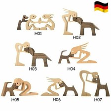 Wohndekoration·Hand Geschnitzte Holz Statue Figuren Skulpturen Nette Hund Gifts
