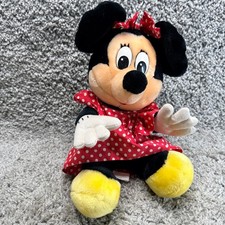 Vintage Minnie Mouse 12" Walt Disney World Plush Red Dress 1980s Era