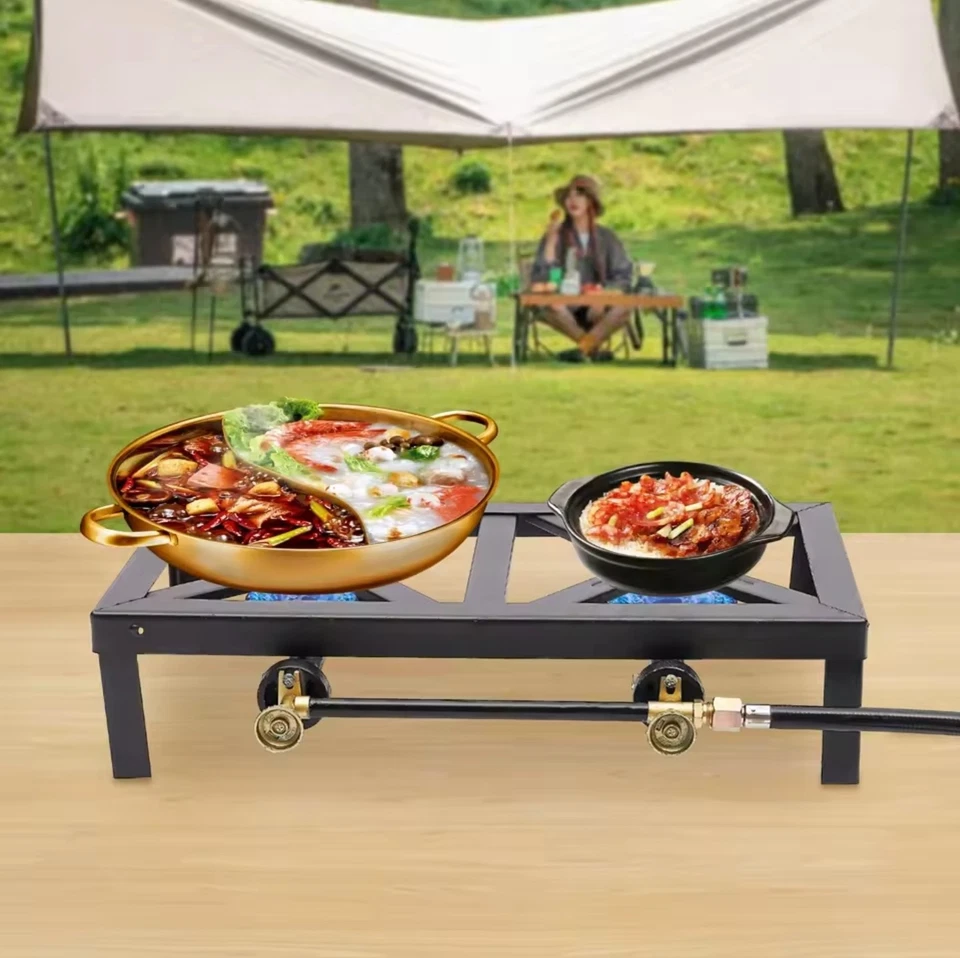 Gaskocher 2-Flammig Campingkocher Gaskocher Camping Hockerkocher 8KW DE/AT - Bild 3 von 4