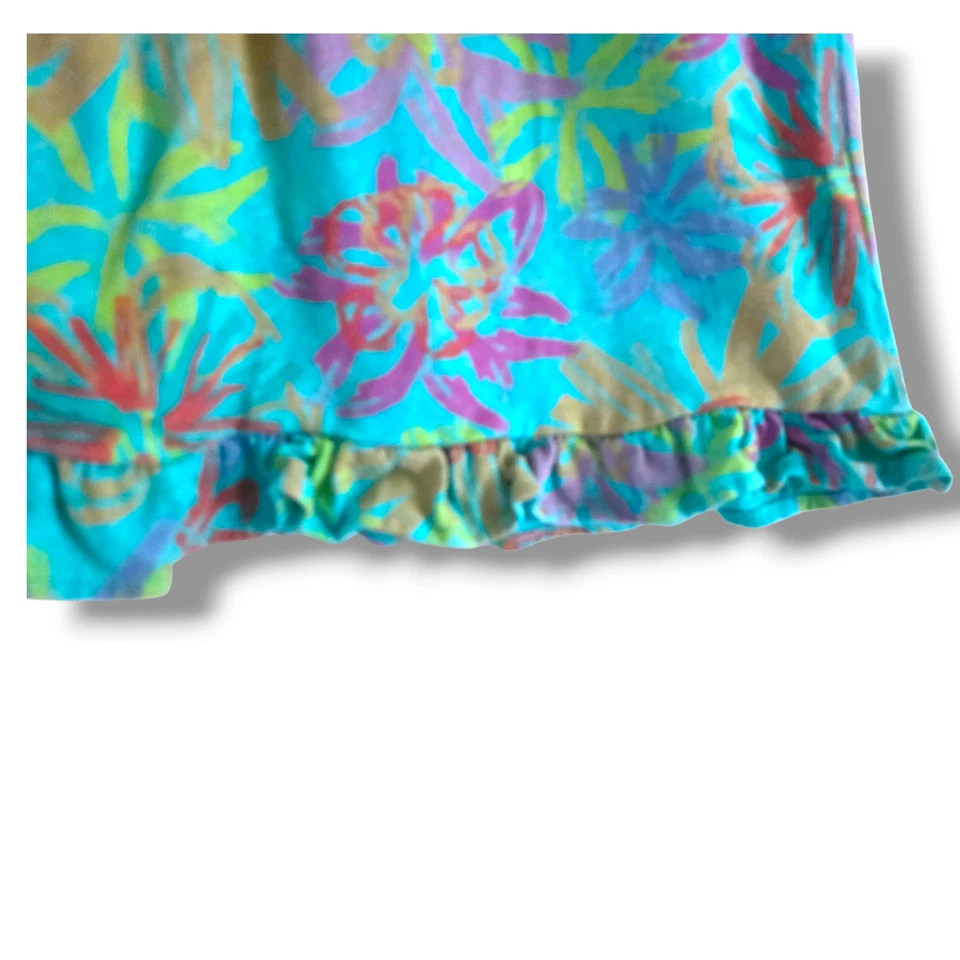 Vestido Solero Floral Turquesa Tropical Vintage Años 90 Fresh Produce Niñas XL 10/12 Foto 3 de 4