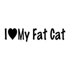 I Love My Fat Cat Decal Sticker Black Die Cut Vinyl