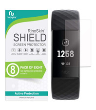 RinoGear RinoSkin Shield Screen Protector for Fitbit Charge 4 Clear 8 Pack