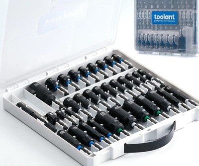 Toolant Magnetic Nut Driver Set SAE Metric Impact Drill Socket Bit Set w Case