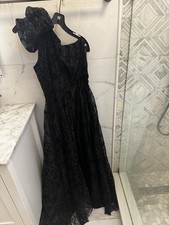 Eve Dolan Black Halo Gown Dress One Shoulder, Black