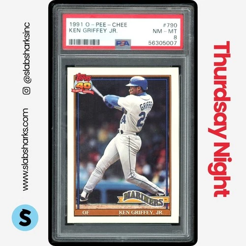 1991 O-PEE-CHEE #790 KEN GRIFFEY, JR. PSA 8
