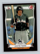 2014 Bowman Draft Picks & Prospects Black Asia Justin Twine Miami Marlins #DP41