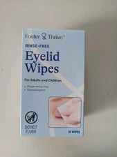 Foster & Thrive Rinse Free Eyelid Wipes / Lid Scrub 30ct