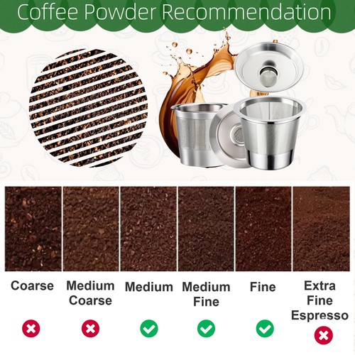 2 Pack Reusable K Cups for Keurig Stainless Steel Reusable K Pods Coffee Filt... - Picture 5 of 7