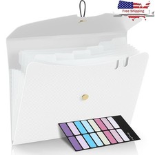 Durable Expanding File Folder W/ 7 Pockets Easy Organization  Storage New