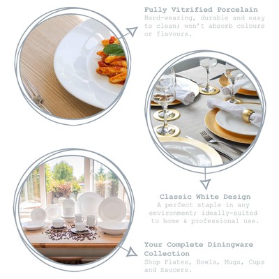 Porcelain Side Plates White Dessert Plate Tableware Crockery 154mm