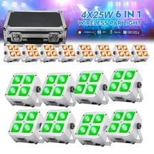 RGBWA UV LED Par Light 16 Million Colors 5200mAh Battery Wireless DMX APP