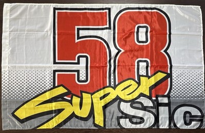 Marco Simoncelli Super Sic #58 Moto GP Flag Banner