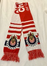 Chivas de Guadalajara Football Reversible Fan Scarf. Red White Blue Gold. 62”