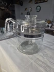 Vintage PYREX Glass Flameware 6 Cup Coffee Pot Percolator 7756-B Pot & Lid EUC