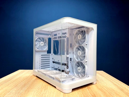 SAMA V60 Weiß ATX Mid-Tower mit 7x ARGB Lüftern & Panoramaglas