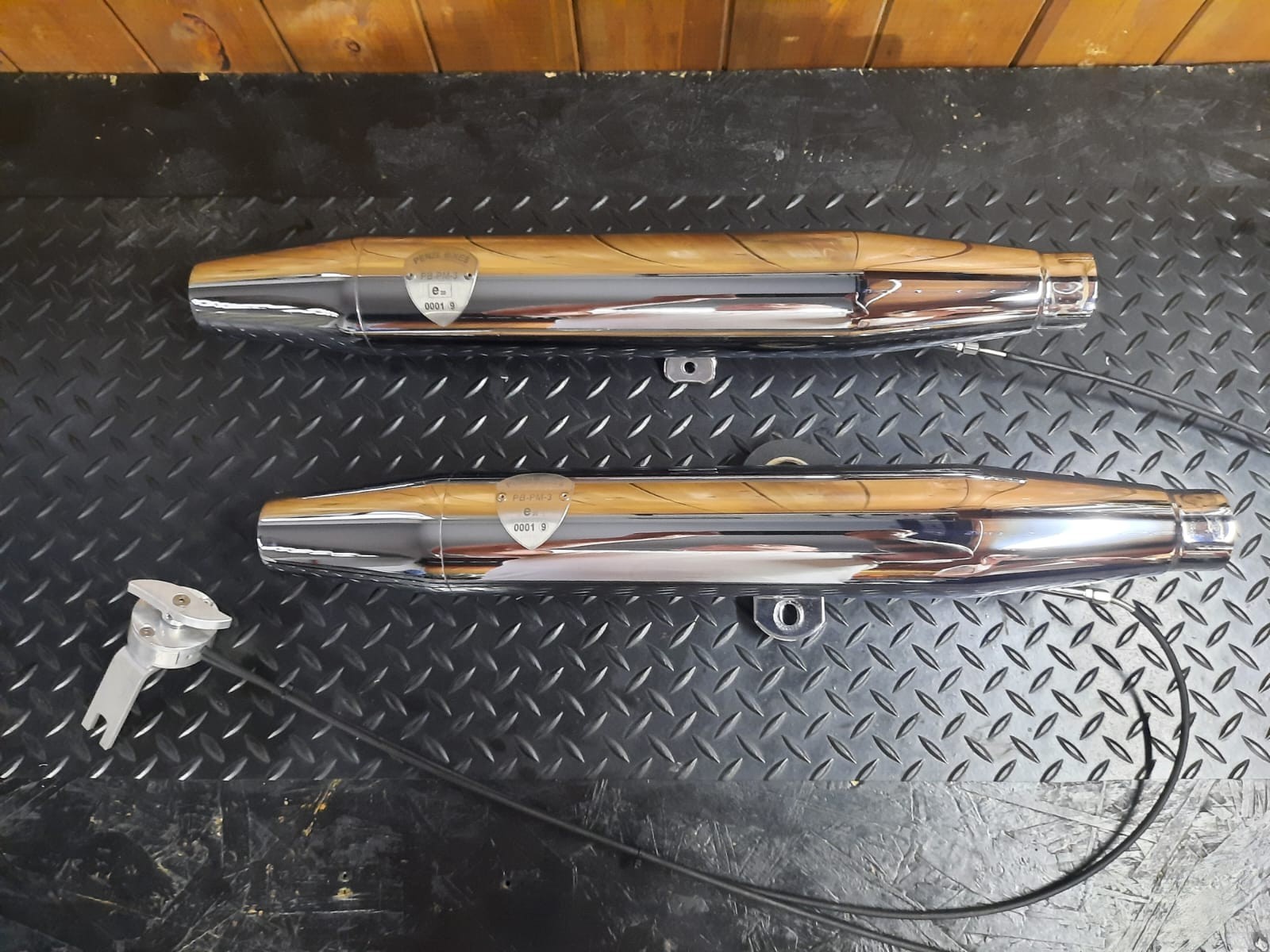 Scarichi omologati Penzl-Bikes PB-PM3 Cromati Tapered - Harley Softail Evolution