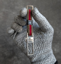 Vintage Gucci Web Stripe Canvas Leather Key Holder / Bag Charm