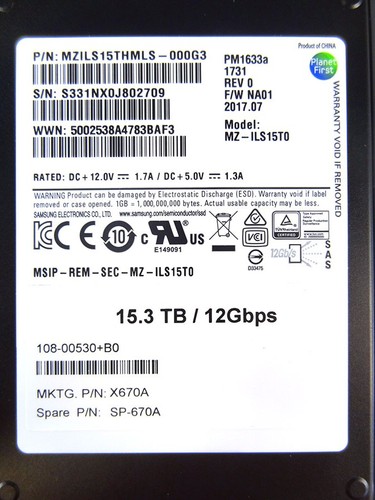 NetApp X670A 15.3TB 12GBS SAS Solid State Drive 108-00530 SP-670A - Picture 2 of 3