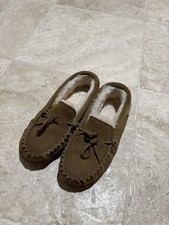 BEARPAW Moc II Women Size 8 Slipper Hickory Suede Sheepskin Lined