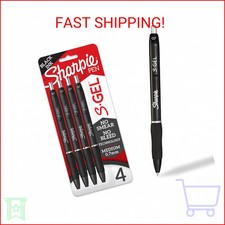 Sharpie S-Gel Pens, Medium Point 0.7mm , Black Ink, 4 Count - Ideal for Writing
