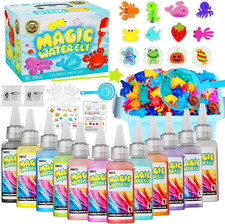 Magic Water Toy Elf Kit,Aqua Fairy Water Gel Kit 12 Magic Gels 12 Molds Make Yo