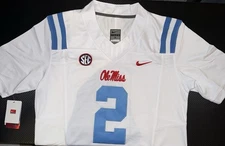 Jaxson Dart 2 Ole Miss Rebels White Jersey Stitched FUSE Stitched