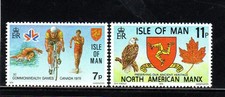 ISLE OF MAN #139-140 1978 11TH COMMENWEALTH GAMES MINT VF NH O.G a