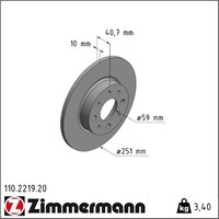 2X Zimmermann 110.2219.20 Bremsscheibe FüR Alfa Romeo Mito 955