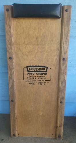 Vintage Craftsman Auto Creeper w Rol-Ez-E Metal Wheels Sears