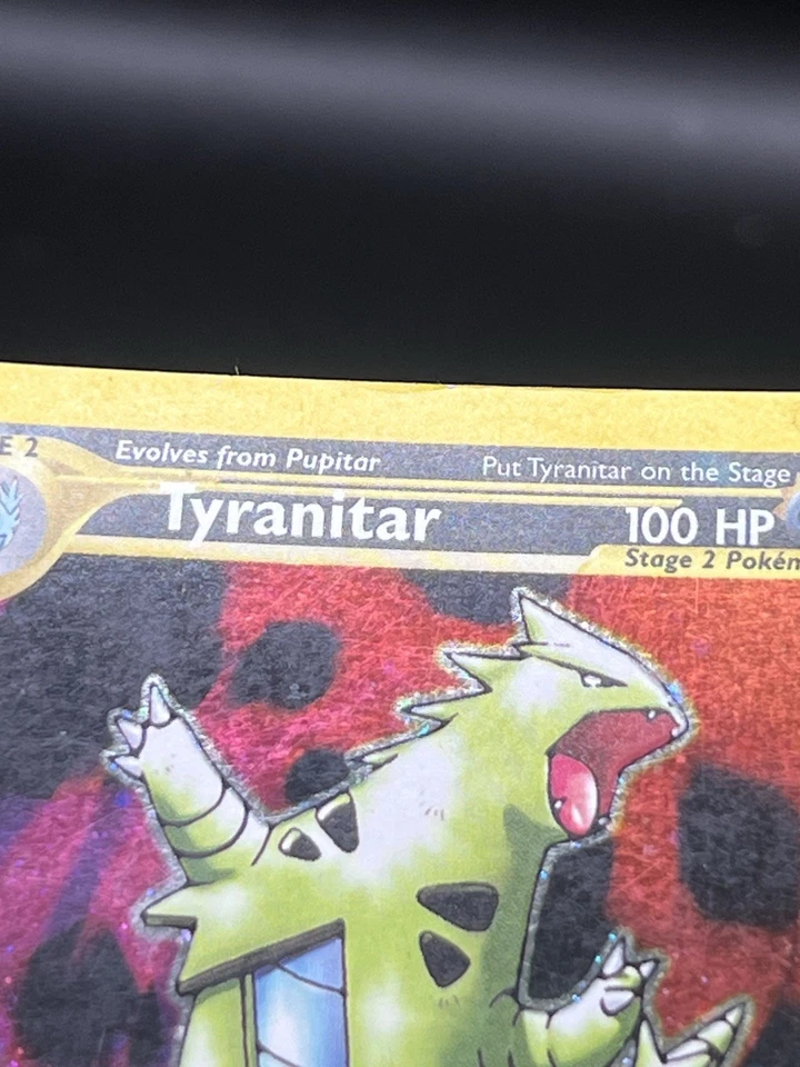 Juego de cartas coleccionables Pokémon Tyranitar Neo Discovery Holo raro 12/75 inglés WOTC MP Foto 4 de 4