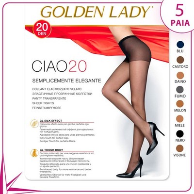 Golden lady Ciao 20 Den Velati Opak Strumpfhose 5 Paar